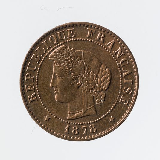 Pièce de 1 centime en bronze de la IIIe République, 1878