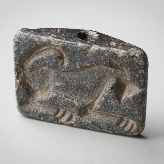 Stamp Seal with Crouching Lion and Modern Impression