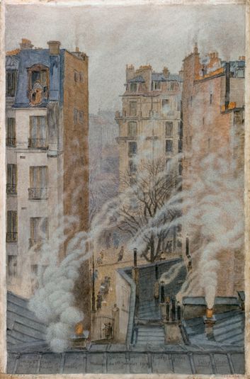 L'Avenue du Maine XIVe Paris. vue du 6e étage du nº42 de la rue Gassendi
