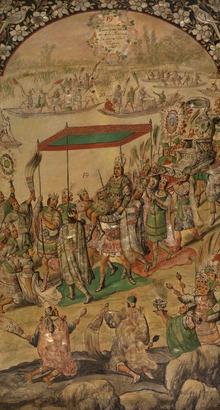 Conquest of Mexico. Reception of Moctezuma