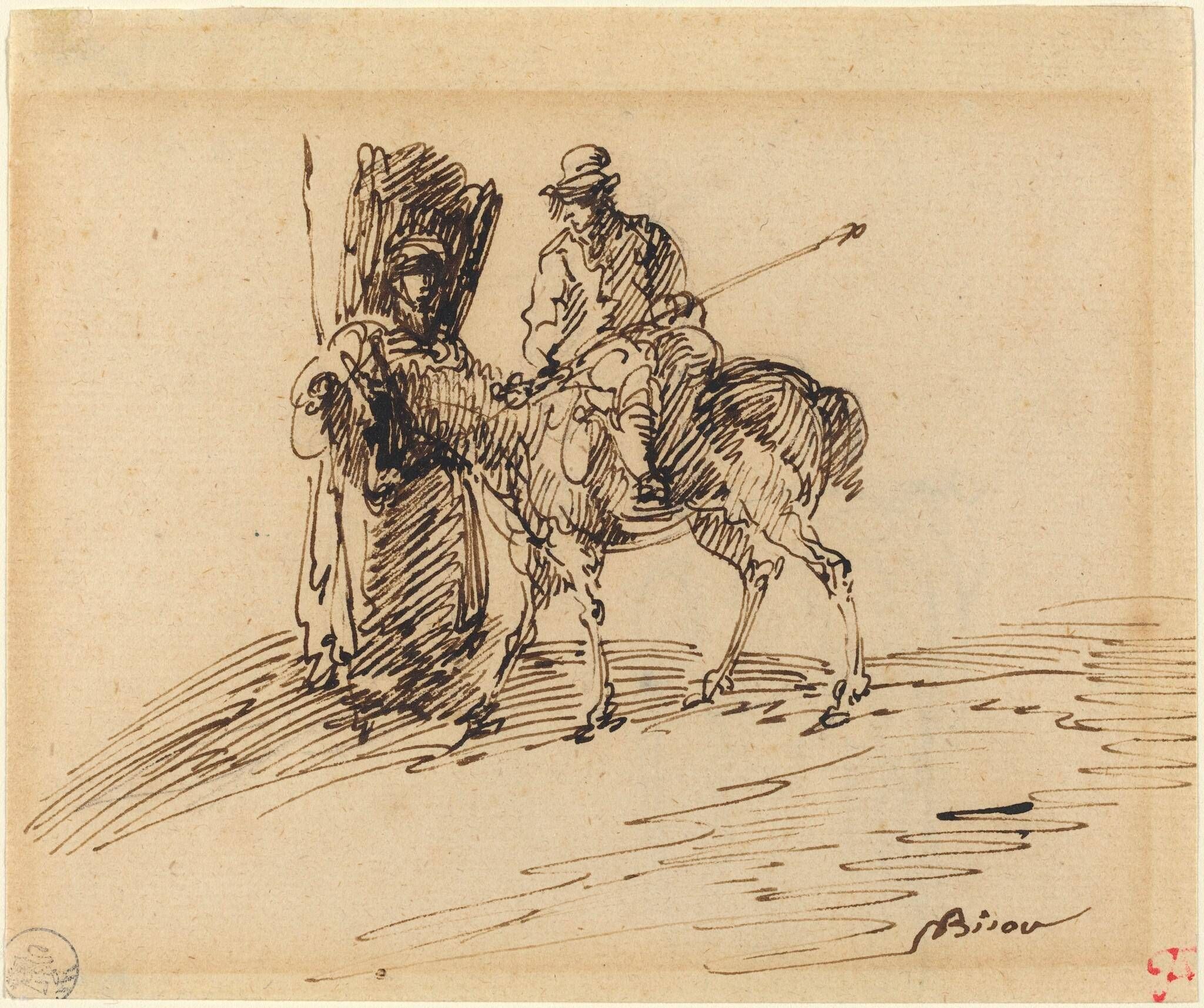 Horseman with Peasant