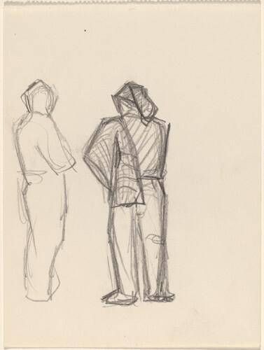 Two Standing Figures, Rear View
