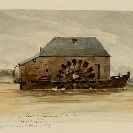 Machine à eau à Saint-Cloud : auberge Saint-Nicolas en 1824 [recto]