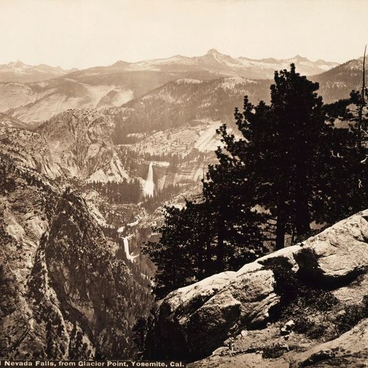 The Vernal and Nevada Falls, from Glacier Point, Yosemite
