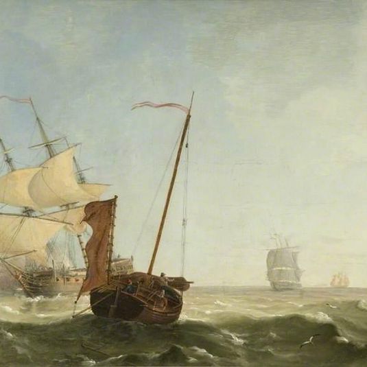Sea Piece with War Vessels