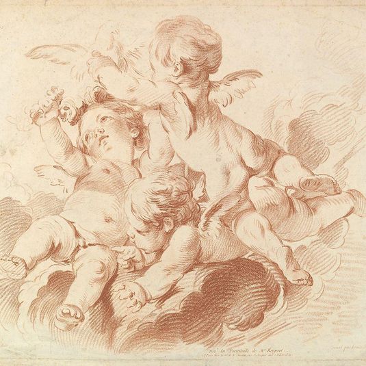 L'Air (The Air): A Group of Three Putti on Clouds