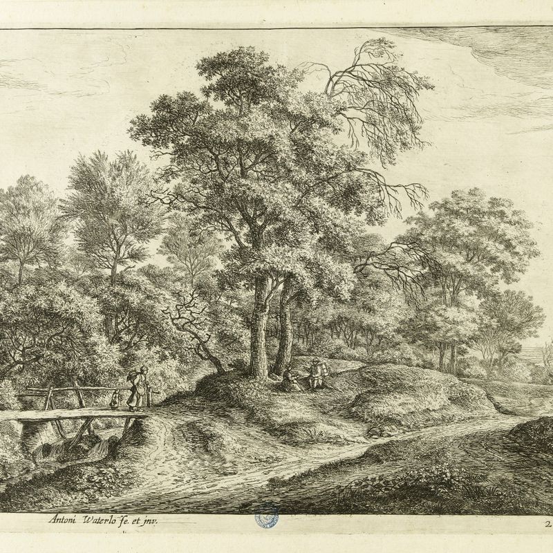 La Paysanne et sa Fille sur le petit pont de bois (Hollstein 114)