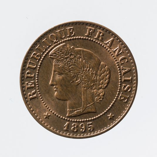 Pièce de 1 centime en bronze de la IIIe République, 1895