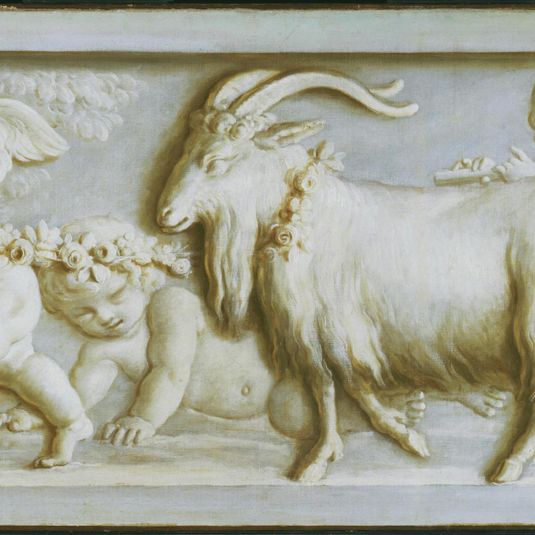 Putti Leading a Goat by a Chain of Flowers