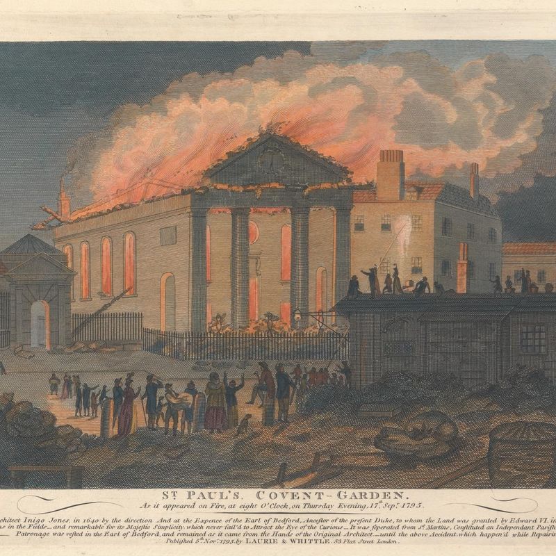 St. Paul's Covent Garden during the Fire on 17 September 1795