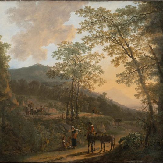 Italian Landscape with Peasants and Donkeys