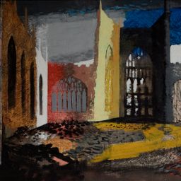 Interior of Coventry Cathedral, November 15th, 1940 by John Piper