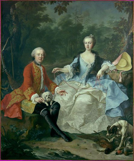 Count Giacomo Durazzo (1717–1794) in the Guise of a Huntsman with His Wife (Ernestine Aloisia Ungnad von Weissenwolff, 1732–1794)