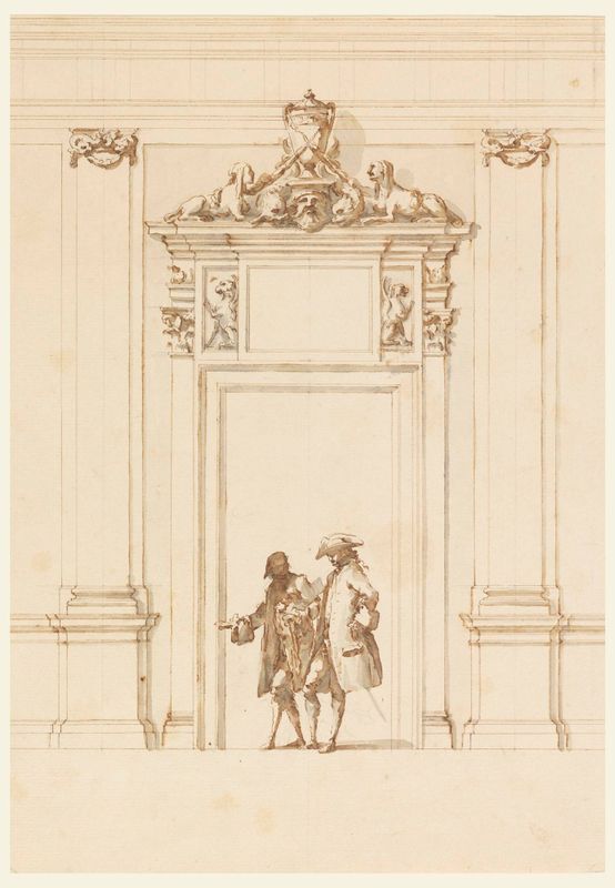 Design for the North Portal, Grand Gallery, Villa Albani, Rome, Italy