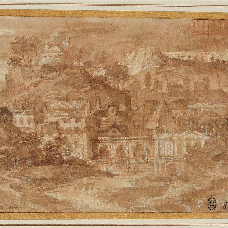 A Classical Landscape with Buildings by a River