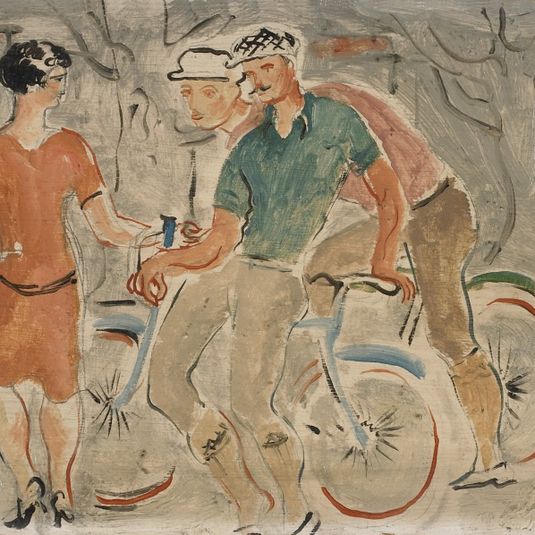 French Cyclists with a Girl