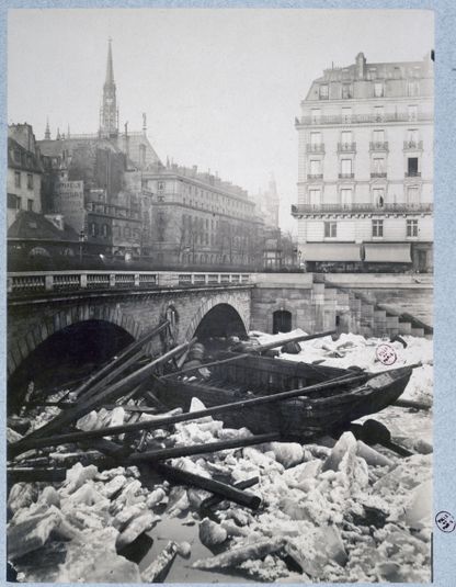 "La débâcle du 3 janvier / au  Pont Saint-michel".