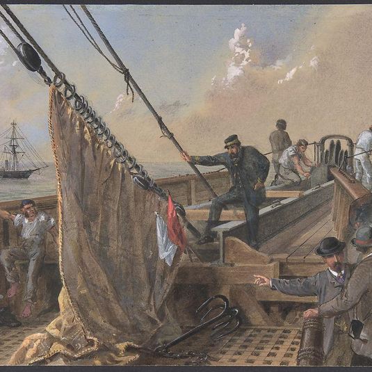 Forward Deck of the Great Eastern Cleared for the First Attempt to Grapple for the Lost Cable, August 11th, 1865