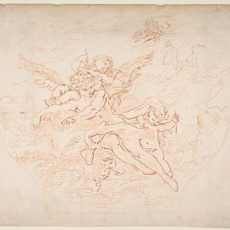 Preparatory Drawing of a Ceiling for Etching after Boucher Drawing