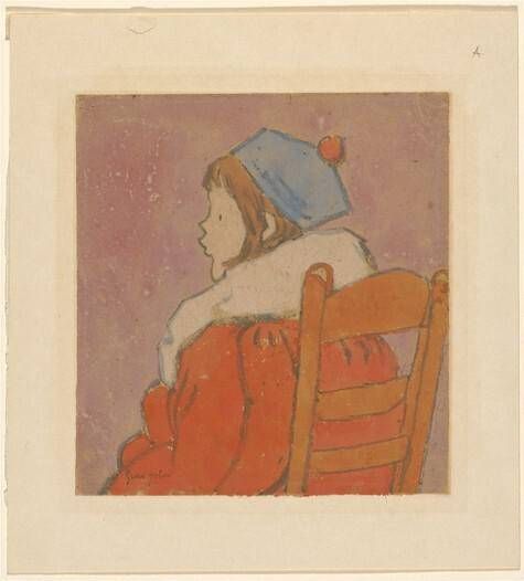 Petit profil (Seated Girl Wearing a Red Coat and a Blue Hat)
