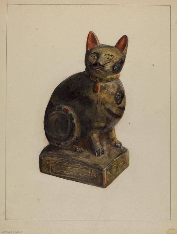 Pa. German Chalkware Cat
