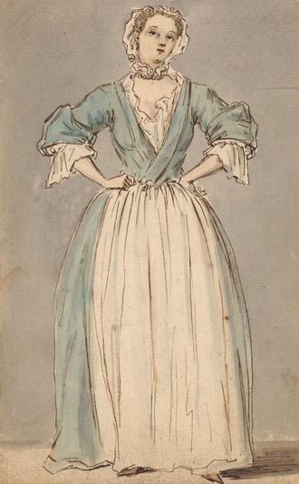 A Young Woman in a Blue Dress
