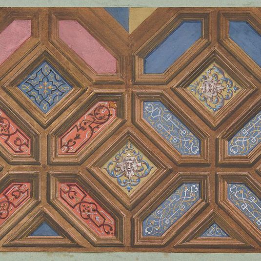 Alternate designs for the decoration of a coffered ceiling