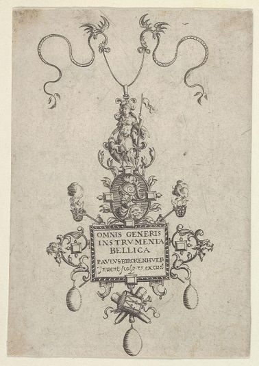 Title Page with Design for a Pendant from Omnis Generis Instrumenta Bellica