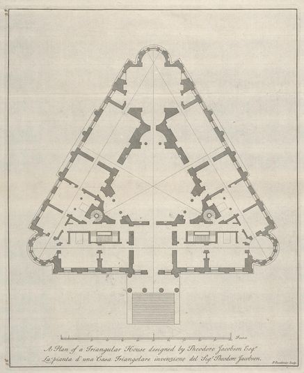A Plan of a Triangular House Designed by Theodore Jacobsen Esqr.