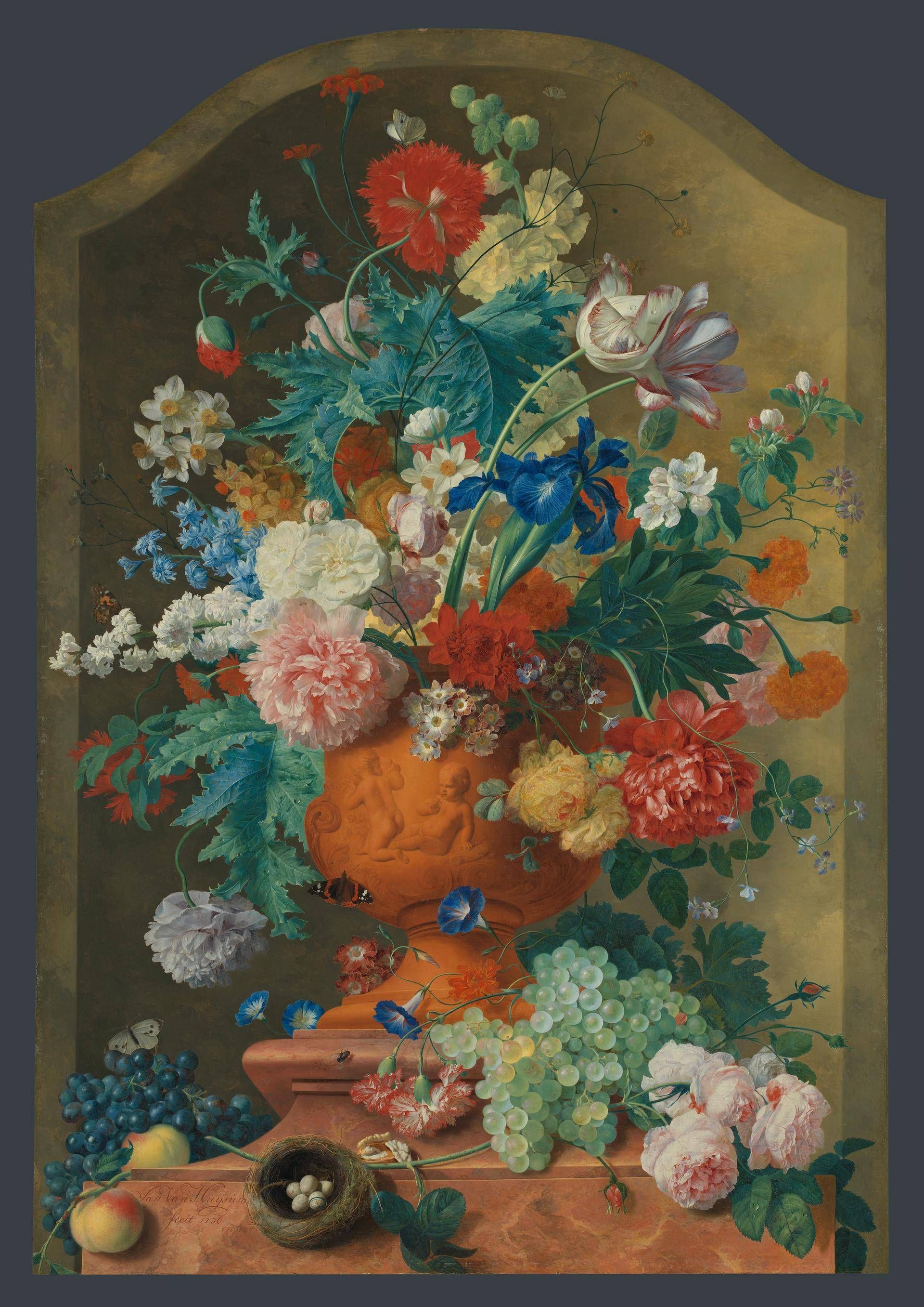 Flowers in a Terracotta Vase