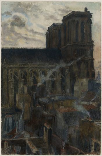 Notre-Dame vue de la tour de Dagobert, en 1902. 4ème arrondissement