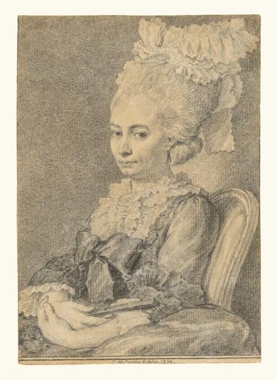 Portrait of a Young Woman Holding a Fan