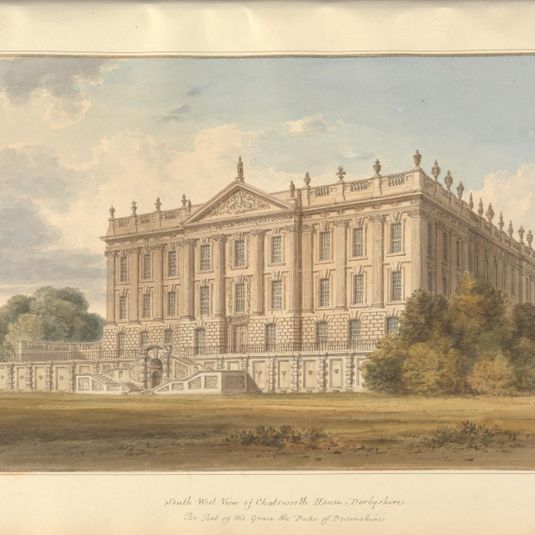 South West View of Chatsworth House Derbyshire the Seat of His Grace the Duke of Devonshire