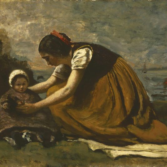 Mother and Child on a Beach