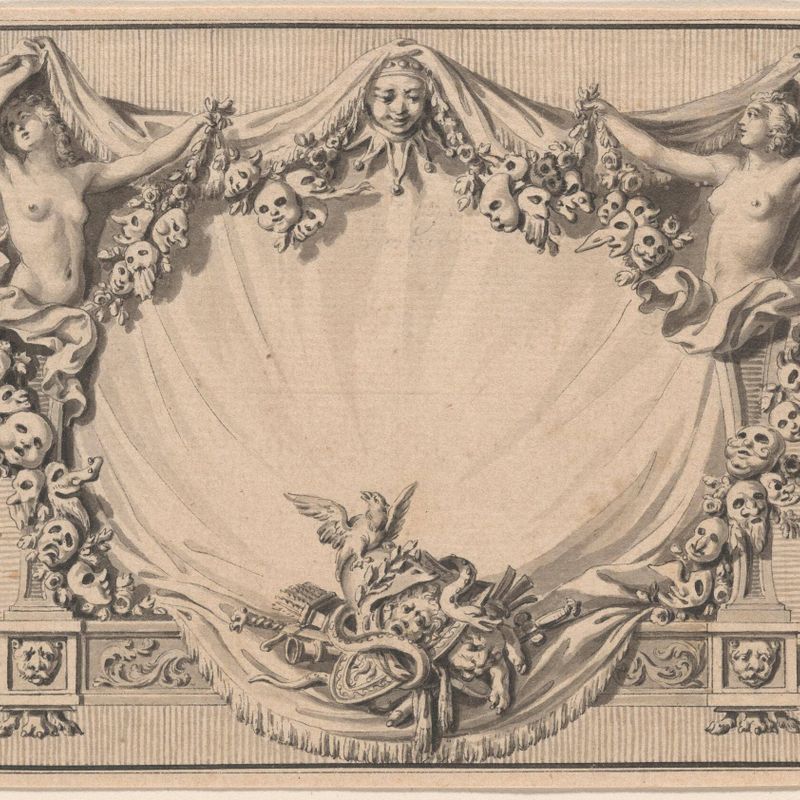 A Cartouche with Theater Masks