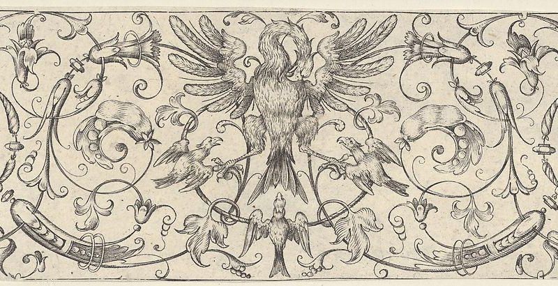 Friezes with Birds, Flowers and Meandering Wreaths and Scrolls (5)