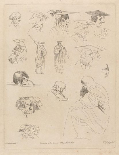 The Heads in this and the Following Plates were drawn by Mr. Mortimer, on a Chimney Piece, from Ideas suggested by the Natural Veins in the Marble