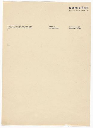 Comofot Erich Comeriner letterhead
