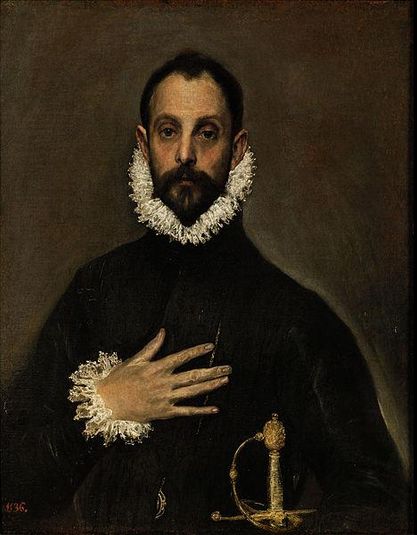 Портрет лицаря з рукою на грудях