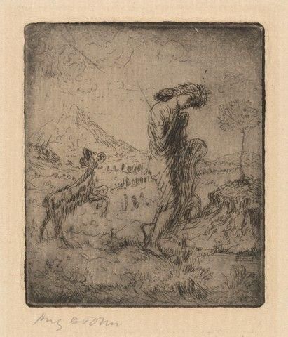 Woman and Goat in a Landscape