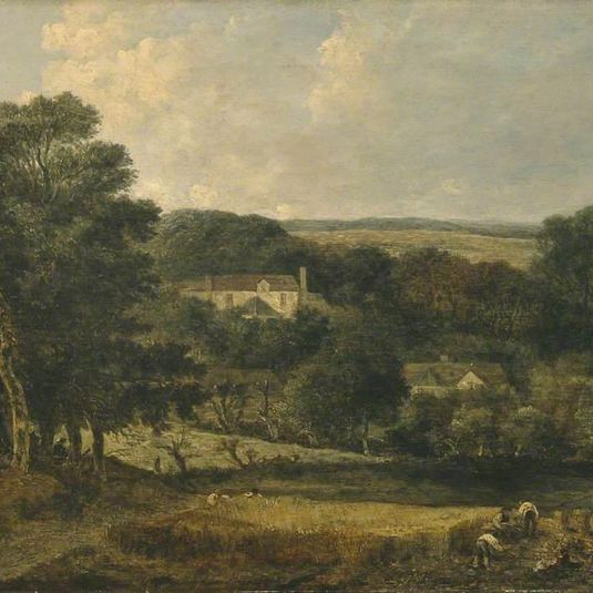 View near Norwich with Harvesters