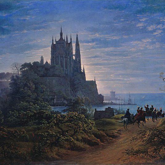 Gothic Church on a Rock by the Sea
