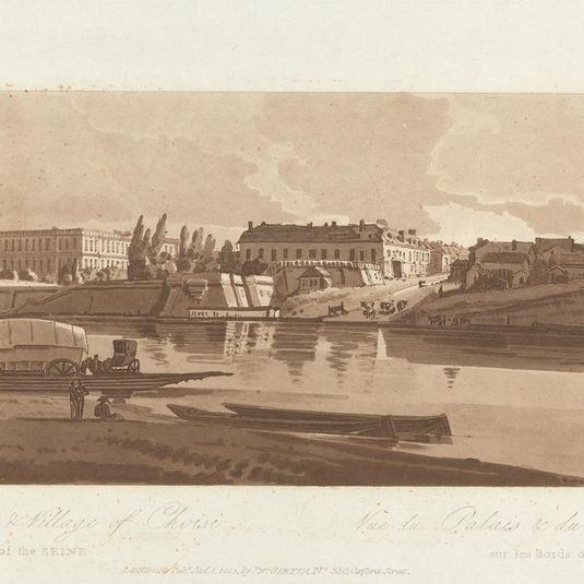 View of the Palace and Village of Choisi, on the Banks of the Siene 1803; Plate 14 from Views in Paris, the Emanuel Volume tracing of the plate B1981.25.2623