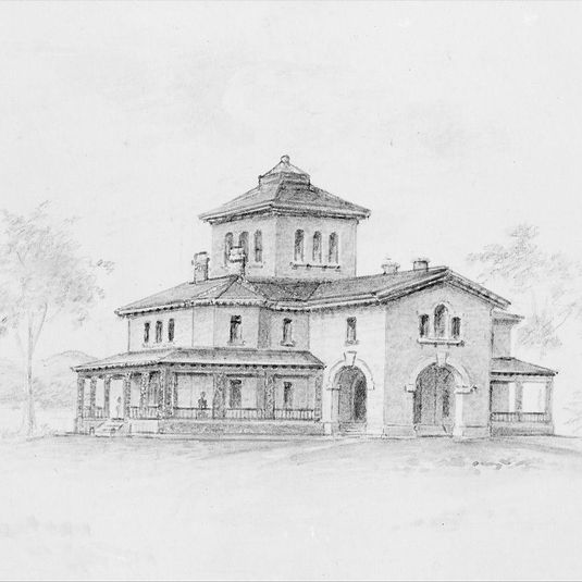 Samuel F. B. Morse House, Poughkeepsie, New York (perspective and plan)