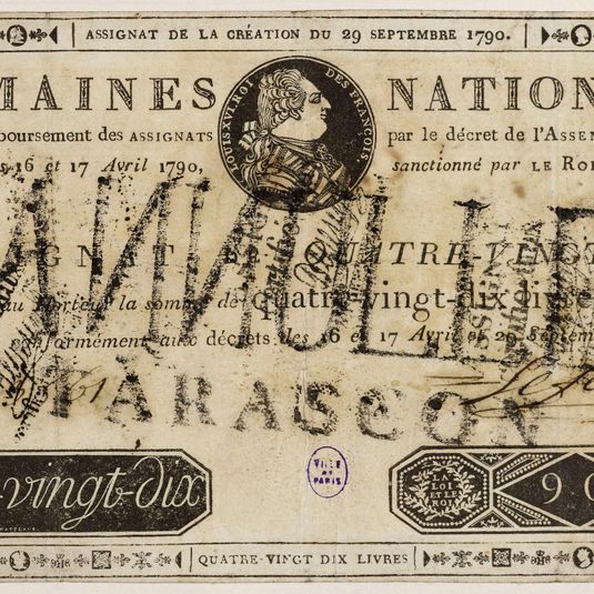 Assignat de 90 livres, D - n° 23561, 29 septembre 1790