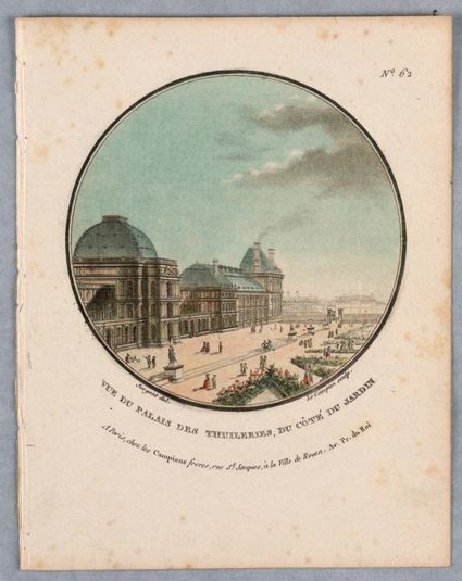 The Tuileries From The Garden, Plate 62 from "Vues Pittoresques des Princepaux Édifices de Paris"
