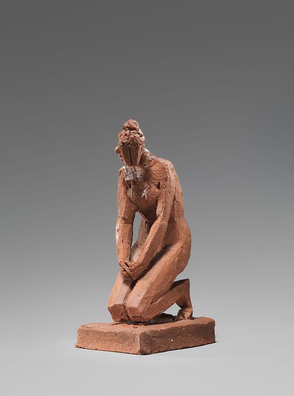 Figural study of a female nude kneeling