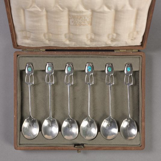 Set of six Coffee Spoons in Original Wooden Case