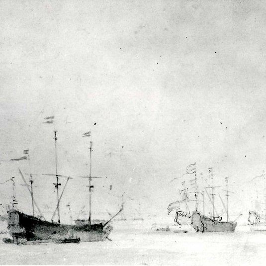 A Dutch Fleet Lying at Anchor