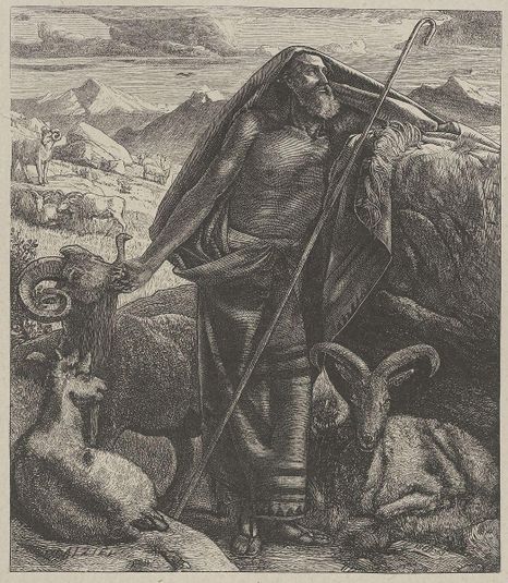 Moses Keeping Jethro's Sheep (Dalziels' Bible Gallery)